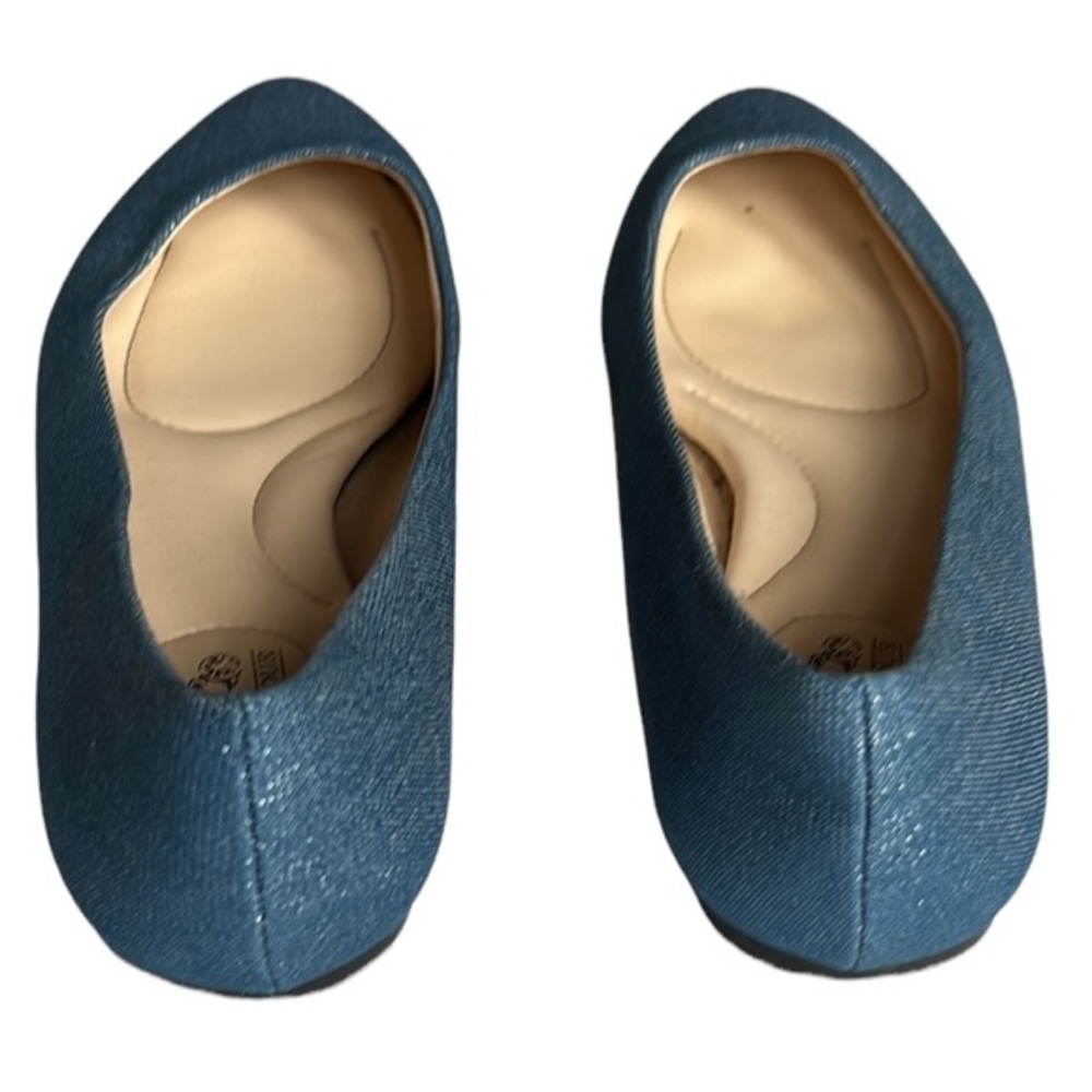 Coach and‎ Four Womens Denim Melitta Glitter Almond Toe Flats Size 6 - Picture 11 of 12
